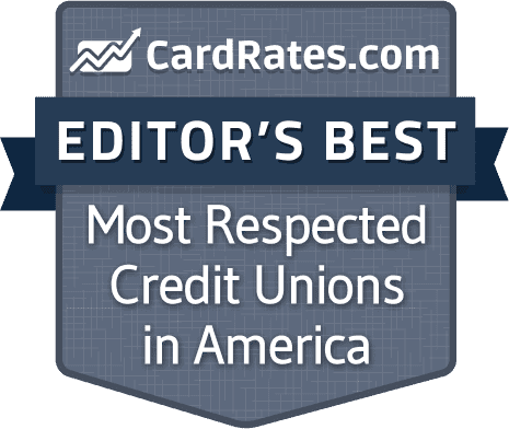 CardRates.com Most Respected Credit Unions in America logo